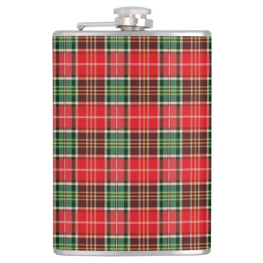 Traditional Christmas Plaid Flachmann (Vorderseite)