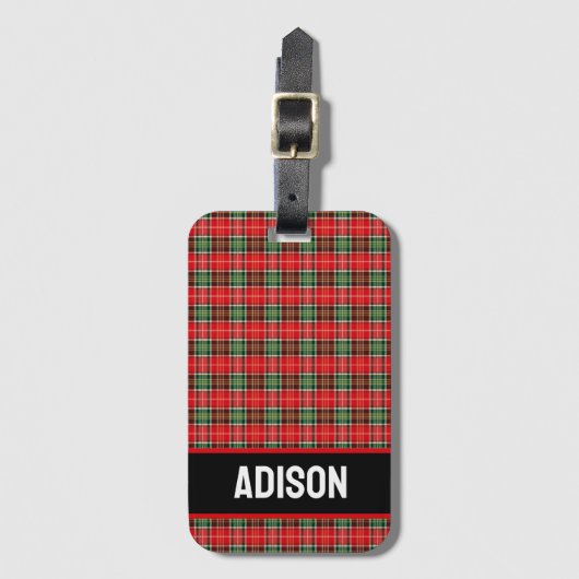 Traditional Christmas Plaid Gepäckanhänger (Vorderseite Vertikal)