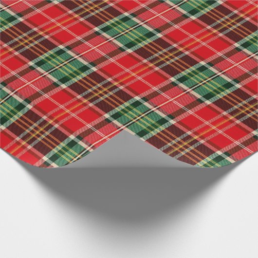 Traditional Christmas Plaid Geschenkpapier (Ecke)