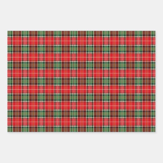Traditional Christmas Plaid Geschenkpapier Set (Vorderseite)