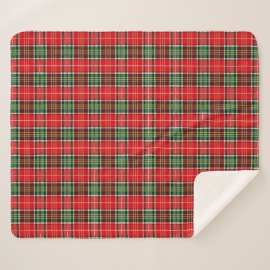 Traditional Christmas Plaid Sherpadecke (Vorderseite (Horizontal))