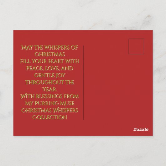 Traditional Christmas Postcard - Gold Typography Postkarte (Rückseite)