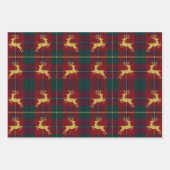 Traditional Christmas Reindeer Plaid Geschenkpapier Set (Vorderseite)
