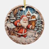 TRADITIONAL CHRISTMAS SANTA CLAUS KERAMIK ORNAMENT (Vorne)