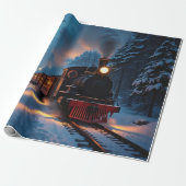 Traditional Christmas Steam Train Winter Landscape Geschenkpapier (Ungerollt)