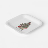 Traditional Christmas tree custom name paper plate Pappteller (Gewinkelt)