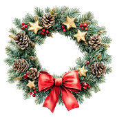 Traditional Christmas wreath gift bag personalized Mittlere Geschenktüte