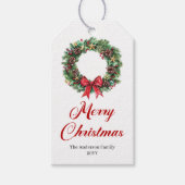 Traditional Christmas Wreath Holiday Label Geschenkanhänger (Vorderseite)