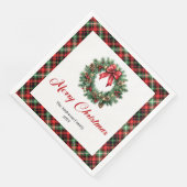 Traditional Christmas Wreath Napkins Personalized Serviette (Ecke)
