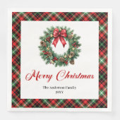 Traditional Christmas Wreath Napkins Personalized Serviette (Vorderseite)