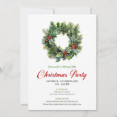 Traditional Christmas Wreath Party Invitation Einladung (Vorderseite)