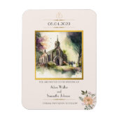 Traditional Church Gold Flower Save the Date Magnet (Vertikal)