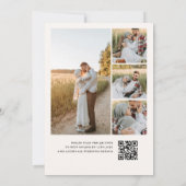 Traditional Classic Script 4 Photo QR Code Wedding Einladung (Rückseite)