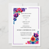 Traditional Colorful Folk Vibrant Pattern Wedding Einladung (Vorderseite)