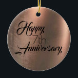 Traditional Copper 7th Anniversary Photo Back Keramik Ornament<br><div class="desc">Traditional Copper 7th Anniversary</div>