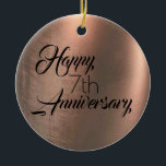 Traditional Copper 7th Anniversary Photo Back Keramik Ornament<br><div class="desc">Traditional Copper 7th Anniversary</div>