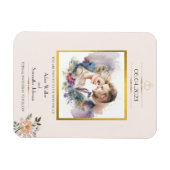 Traditional Couple Gold Flower Save the Date Magnet (Horizontal)