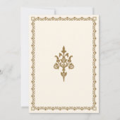 Traditional Cream and Gold Border Islamic Wedding Einladung (Rückseite)
