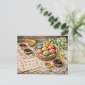 Traditional Decorated Easter Eggs with Natural Dye Postkarte (Stehend Vorderseite)