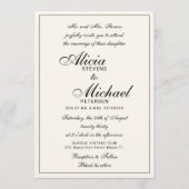 Traditional elegant classic black ivory wedding einladung (Vorderseite)