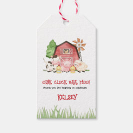Traditional Farm Theme Birthday Favor Tags Geschenkanhänger