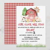 Traditional Farm Theme Birthday Invitation Einladung (Vorne/Hinten)