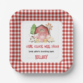 Traditional Farm Theme Birthday Paper Plates Pappteller