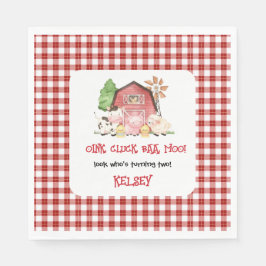 Traditional Farm Theme Birthday Paper Plates Serviette