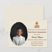 Traditional First Holy Communion Photo Einladung (Vorne/Hinten)