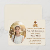 Traditional First Holy Communion Photo Einladung (Vorne/Hinten)