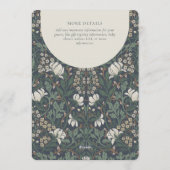 Traditional Floral Arts and Crafts Baby Shower Einladung (Rückseite)