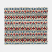 Traditional Folk Embroidery Stripe  Pattern Fleecedecke (Vorderseite (Horizontal))