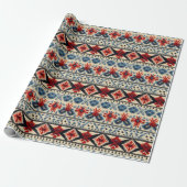 Traditional Folk Embroidery Stripe  Pattern Geschenkpapier (Ungerollt)