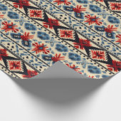 Traditional Folk Embroidery Stripe  Pattern Geschenkpapier (Ecke)