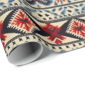 Traditional Folk Embroidery Stripe  Pattern Geschenkpapier (Rolleneckpunkt)