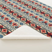 Traditional Folk Embroidery Stripe  Pattern Sherpadecke (3/4)