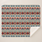 Traditional Folk Embroidery Stripe  Pattern Sherpadecke (Vorderseite (Horizontal))