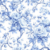 Traditional French Blue Toile Roses Guest Book Gästebuch
