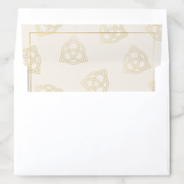 Traditional Gold Celtic Trinity Knot Pattern Cream