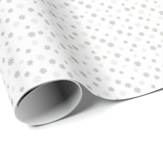 Traditional Grey Snowflake Christmas Holiday Gift Geschenkpapier (Rolleneckpunkt)