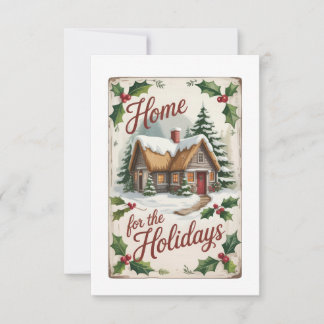 Traditional Holly Wreath Housewarming Gift Einladung