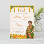 Traditional Indian Baby Shower Invitation Einladung (Stehend Vorderseite)