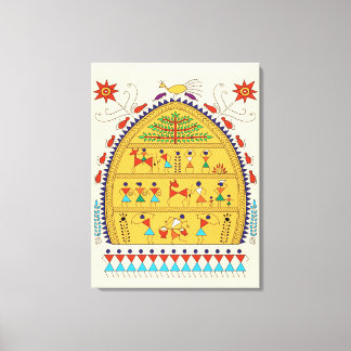 Traditional Indian Folk Art Canvas – Handcrafted Leinwanddruck