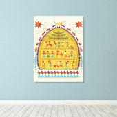 Traditional Indian Folk Art Canvas – Handcrafted  Leinwanddruck (Insitu (Holzboden))