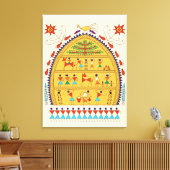 Traditional Indian Folk Art Canvas – Handcrafted  Leinwanddruck (Insitu (Wohnzimmer))