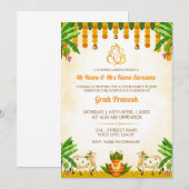 Traditional Indian Graha Pravesh Invitation Card Einladung (Vorne/Hinten)