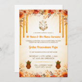 Traditional Indian Griha Pravesham Invitation Einladung (Vorne/Hinten)