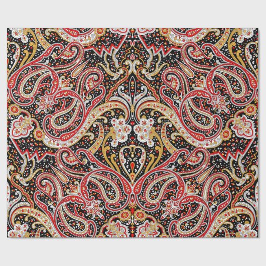 Traditional Indian Paisley Pattern Geschenkpapier (Flach)