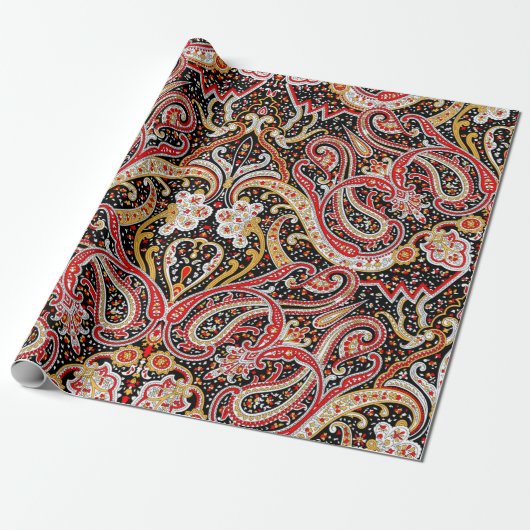 Traditional Indian Paisley Pattern Geschenkpapier (Ungerollt)