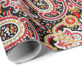Traditional Indian Paisley Pattern Geschenkpapier (Rolleneckpunkt)